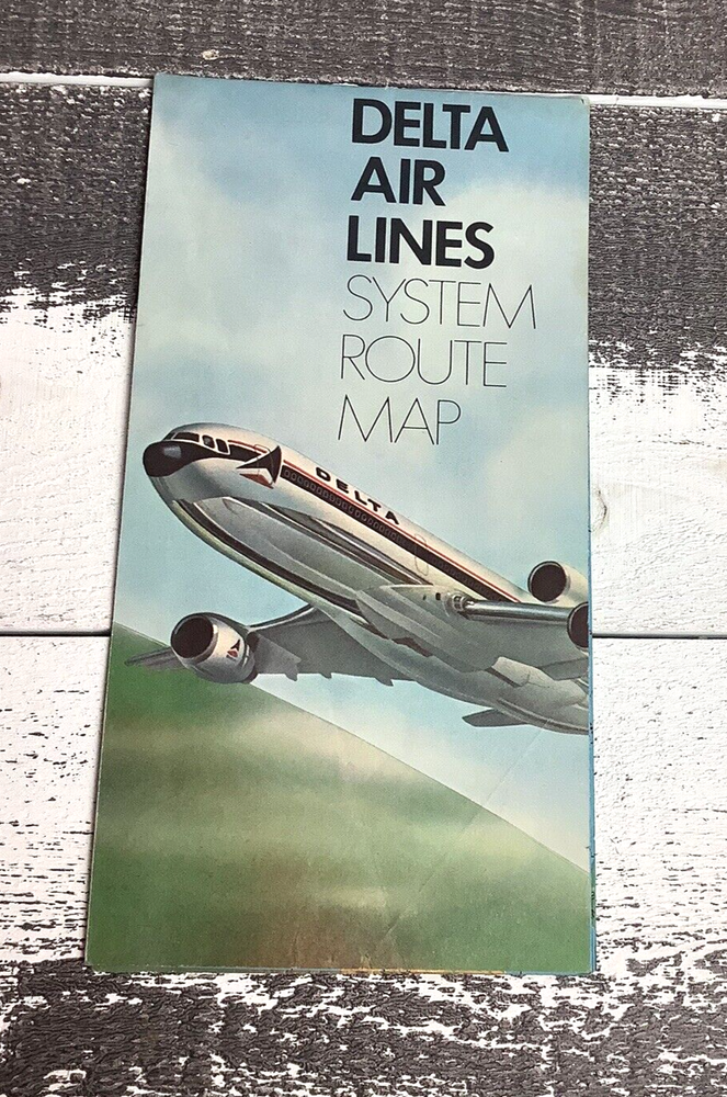 Vintage Delta Airline System Route Map