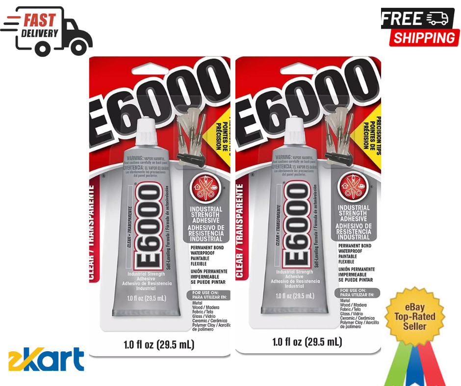 E6000 231020 Adhesive with Precision Tips, 1.0 fl oz pack 2