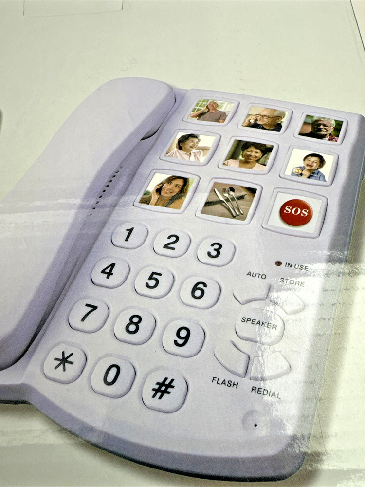 New Big Button Phone with Extra Loud Ringer Elderly Visually Impaired