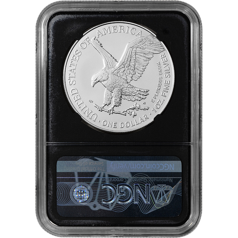 2024 American Silver Eagle - NGC MS70 First Day Issue 1st Label Black Core
