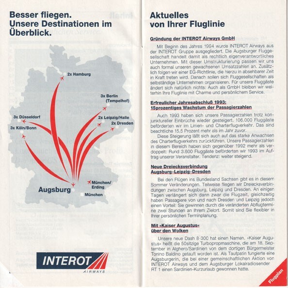 Interot Airways timetable 1994/03/27
