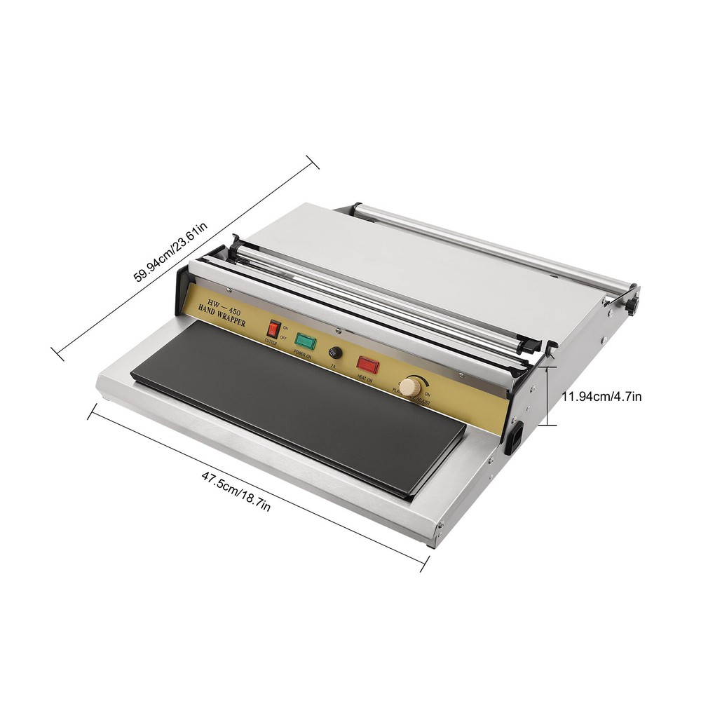 HAND WRAPPING MACHINE, WIDTH FILM WRAPPER, WRAPPING MACHINE FOR FOOD PACKAGING