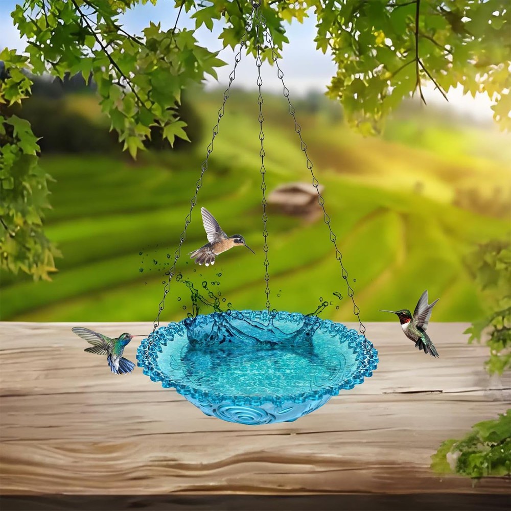 4 Pack Hanging Bird Baths Bowl Outdoor Feeder 15.7 Inch 4Pack Mixed
