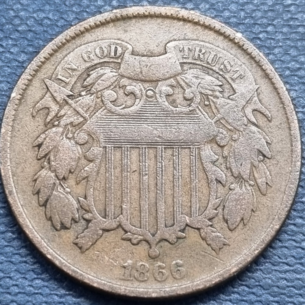 1866 Two Cent Piece 2c VF - XF #101237