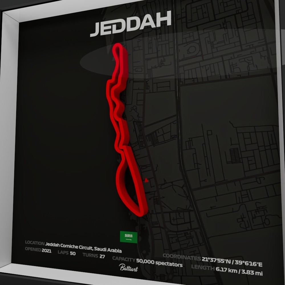 Jeddah Corniche Circuit 3D Shadow Box