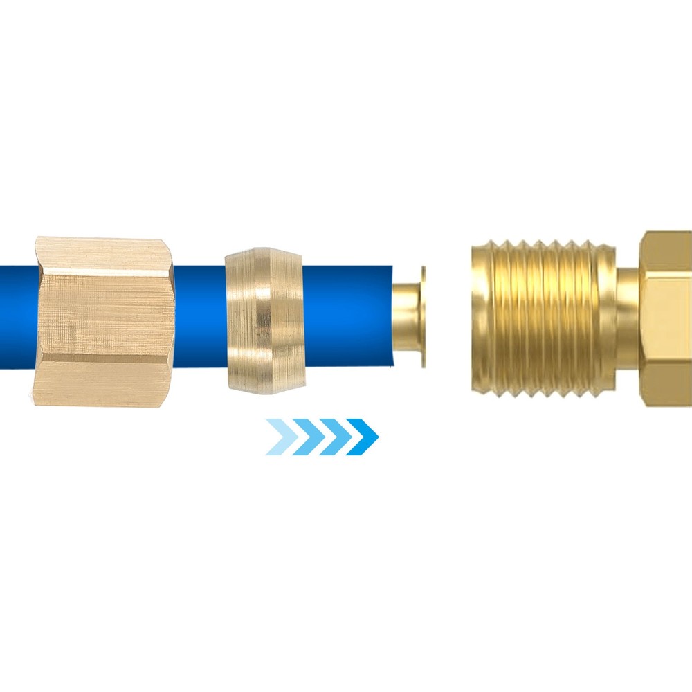 3/16" Brass Compression Nut,50Pcs Brass Compression Fitting Plumbing System