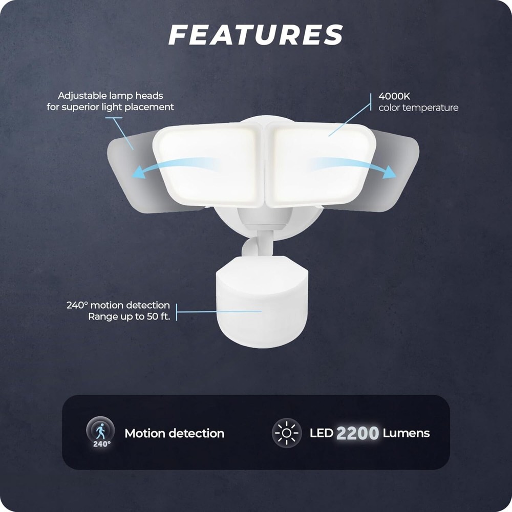 Globe Smart Motion Security Light – WiFi, 2200lm, Alexa/Siri/Google