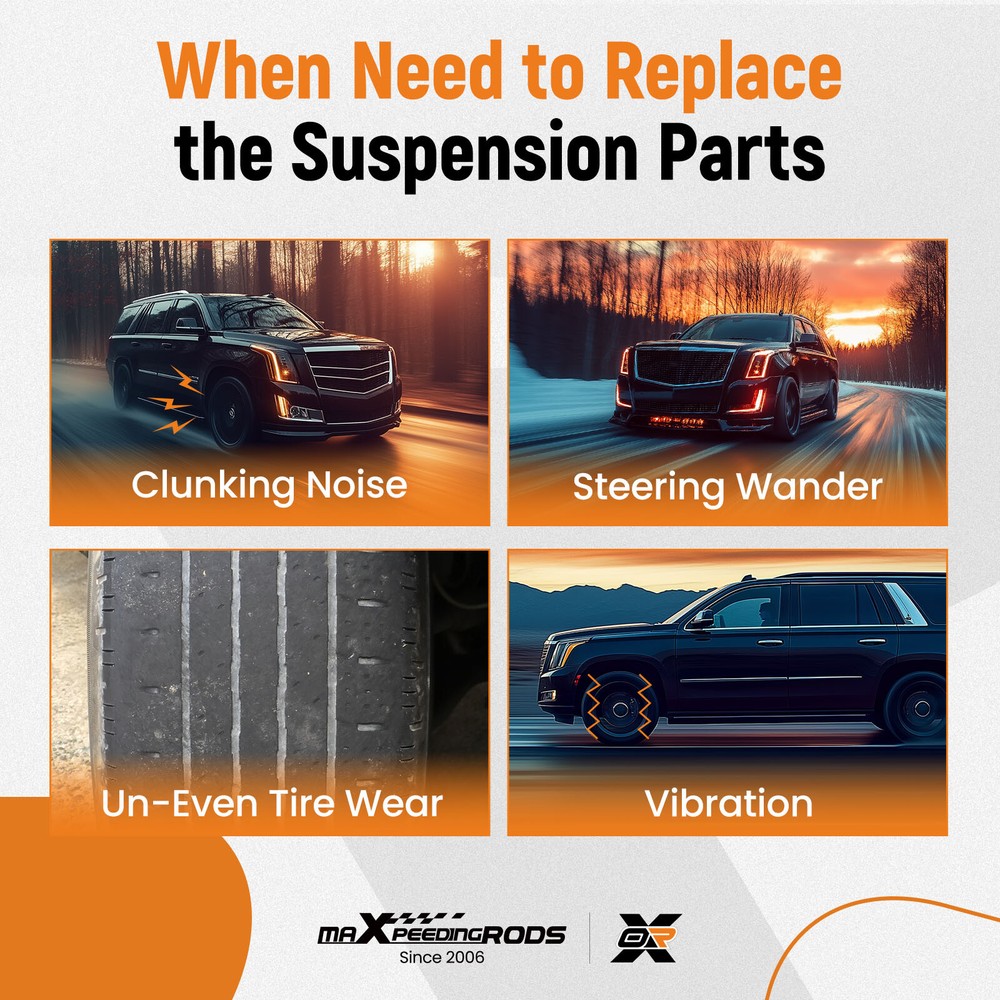 Front Upper Lower Control Arms Assembly for 2007-13 Chevy Silverado Sierra 1500