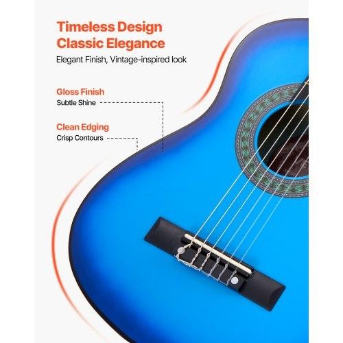 Classical Guitar 30 Inch Wood Classical Guitar Starter Kit for Beginners 2