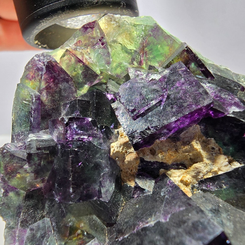 Phantom Fluorite Cube Specimen, green purple Okorusu, Namibia 76*63*22mm