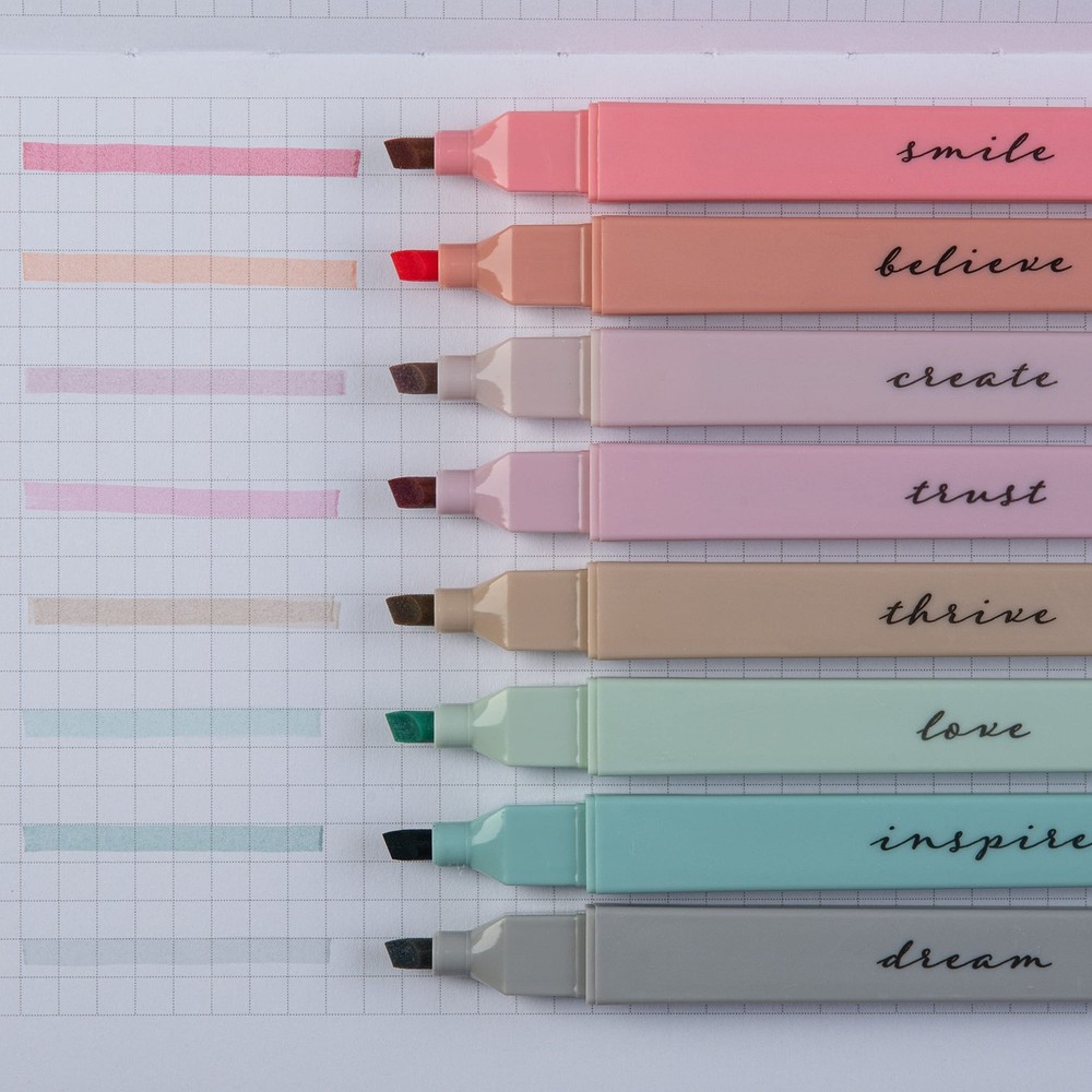 DIVERSEBEE Bible Highlighters with Soft Chisel Tip, 8 Pack 8 Pack, Boho