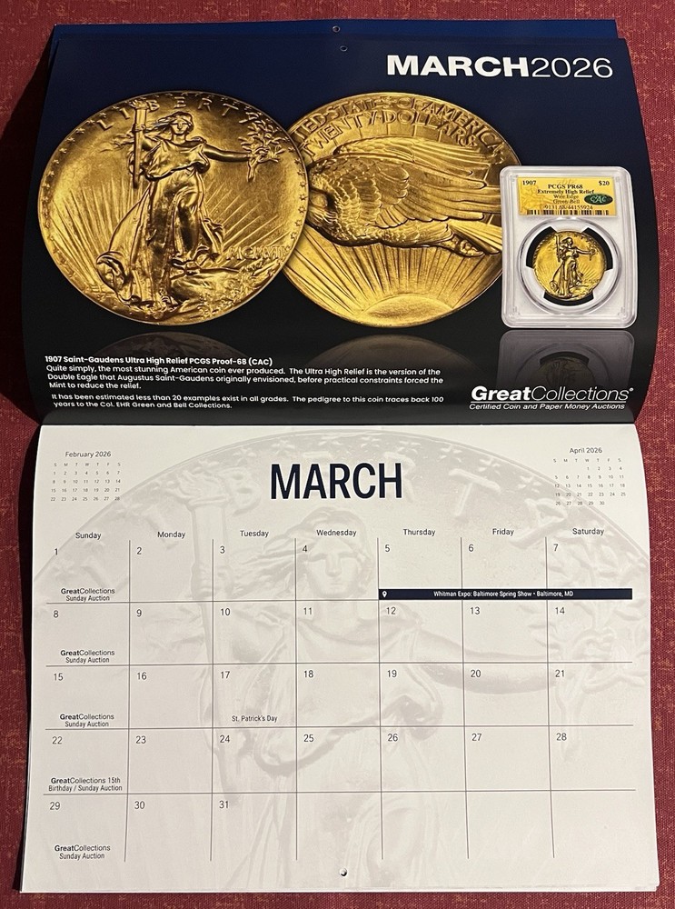 2026 GREAT COLLECTIONS COIN CALENDAR