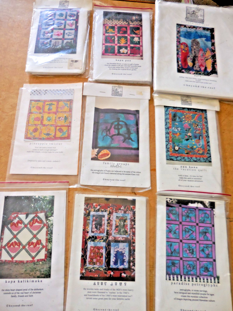 Hawaiian Quilt Patterns 9 UNCUT!  BEYOND THE REEF