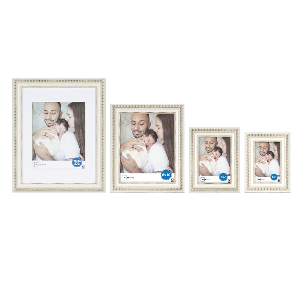 5x7 White Ornate Decorative Tabletop Picture Frame