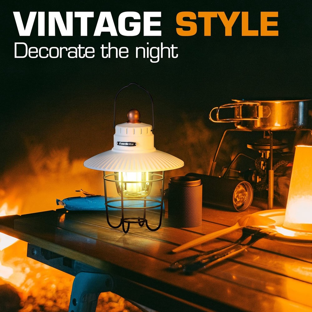 EverBrite 2PACK LED Camping Lantern with 3 Light Mode USB C Rechargeable Lantern