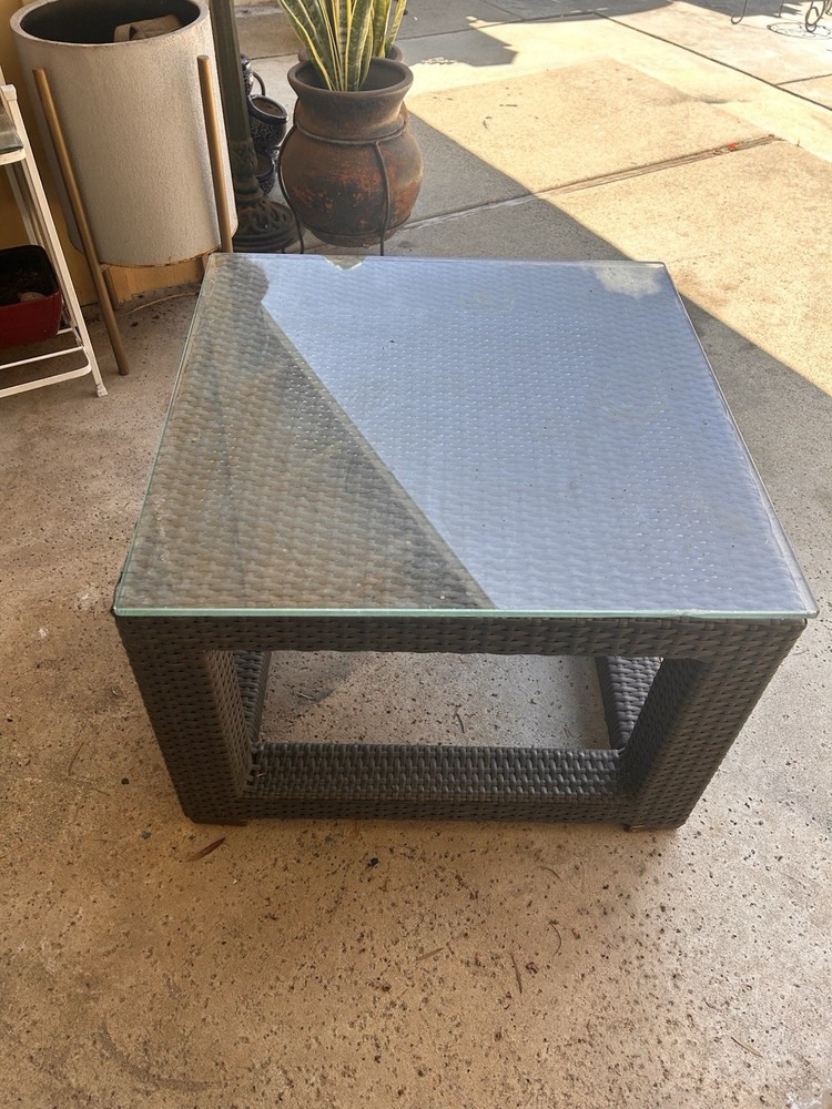 Restoration Hardware Del Mar Side Outdoor Table Espresso-