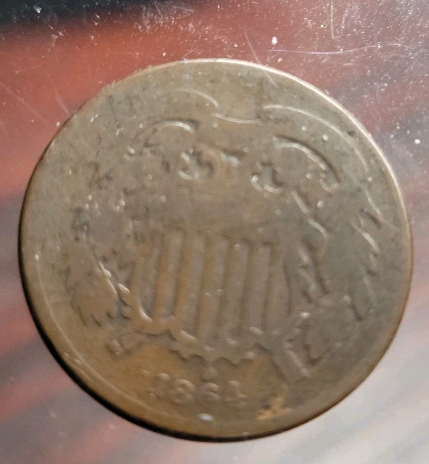 1864 Two Cent Piece Circulated Condition