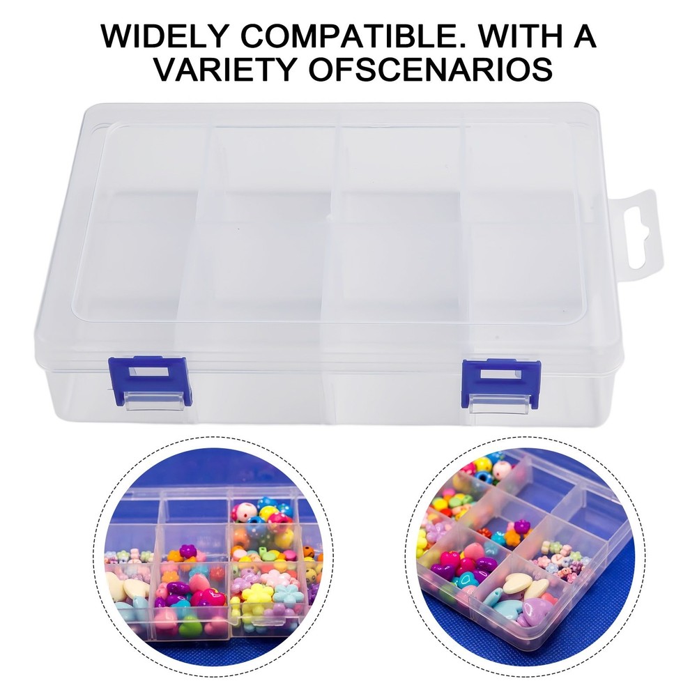 Adjustable 8 Grids Compartment Plastic Storage Box/ Screw Holder Case Organizer