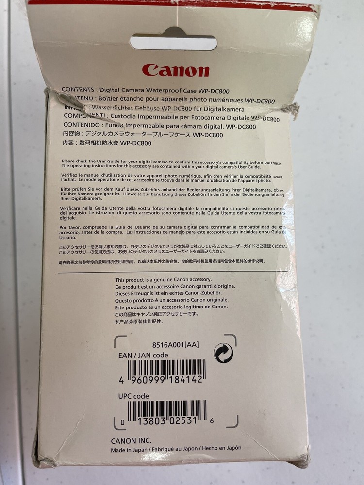 Canon Waterproof Camera Case WP-DC800 With Box