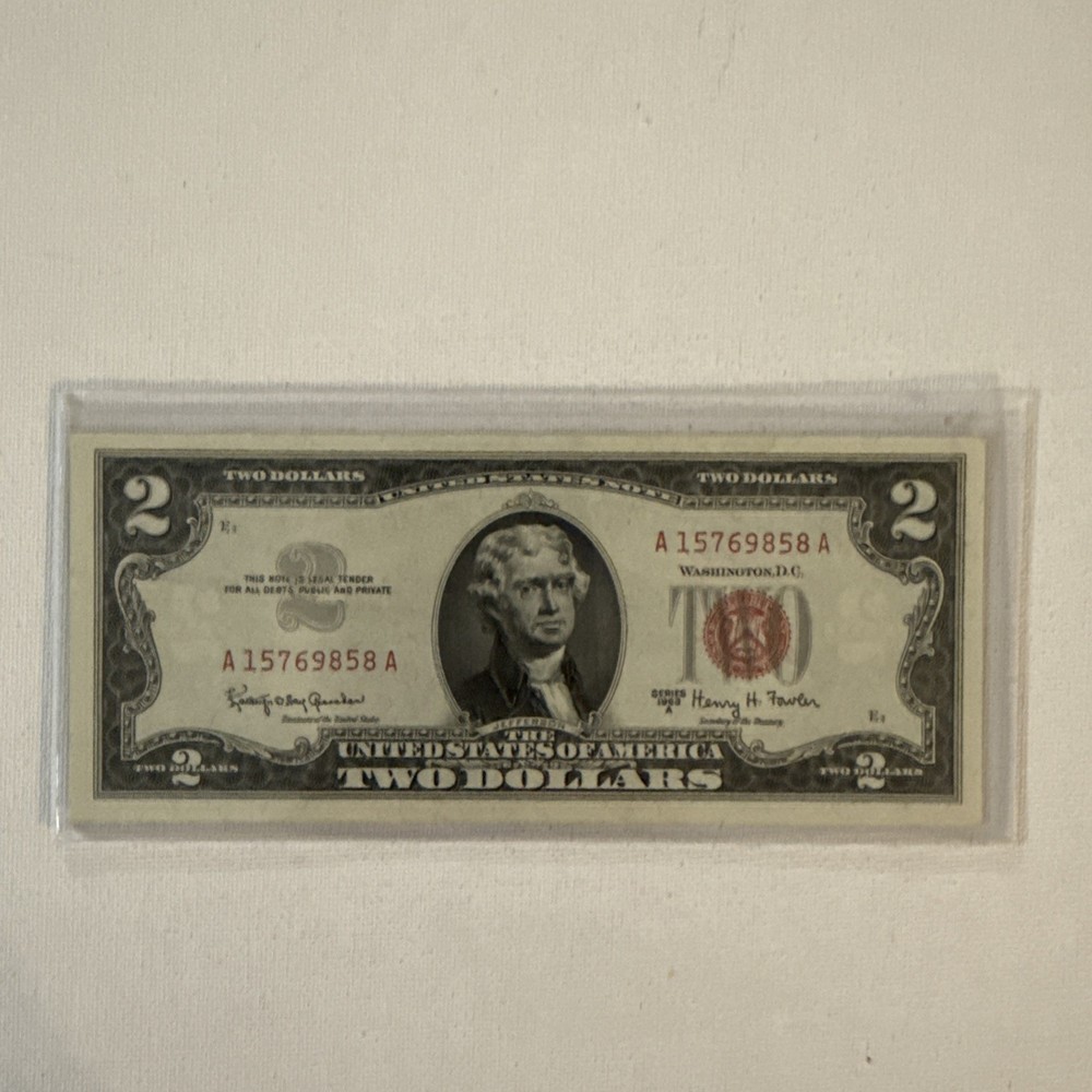 1963 A  $2 Two Dollar Bill Red Seal