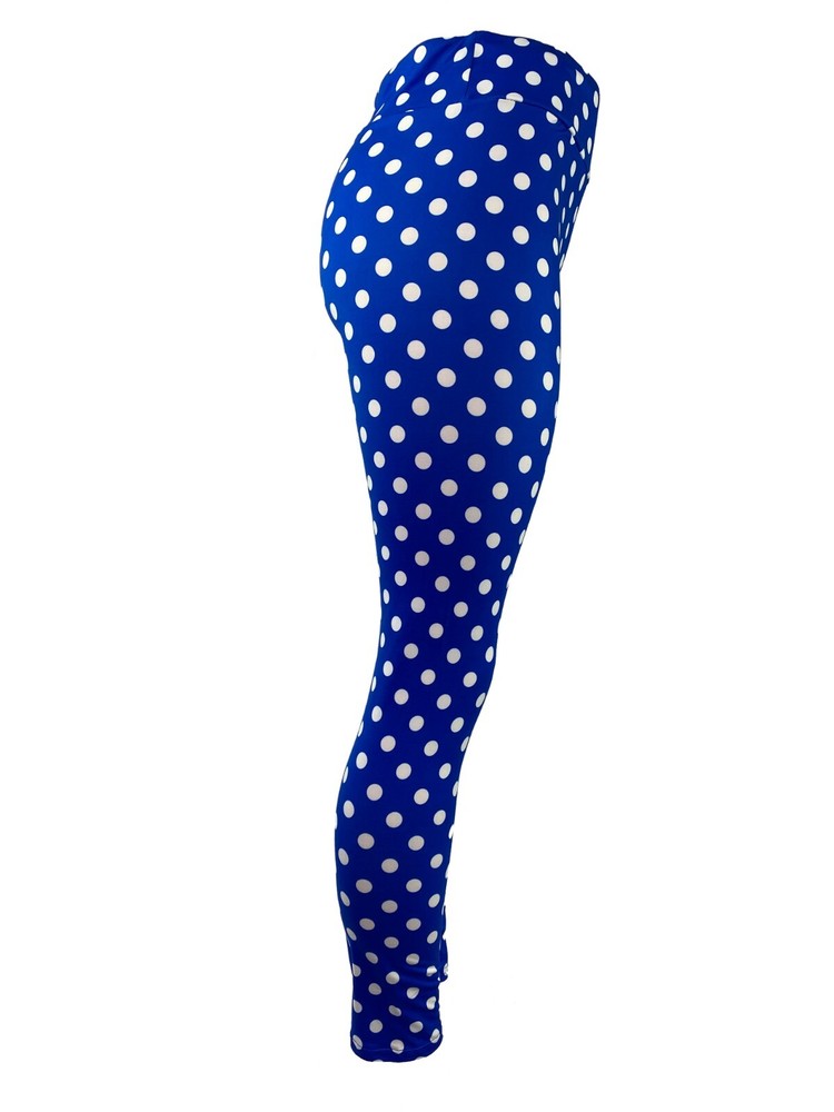 Blue & White Polka Dot Leggings - Multiple Sizes Super Soft!