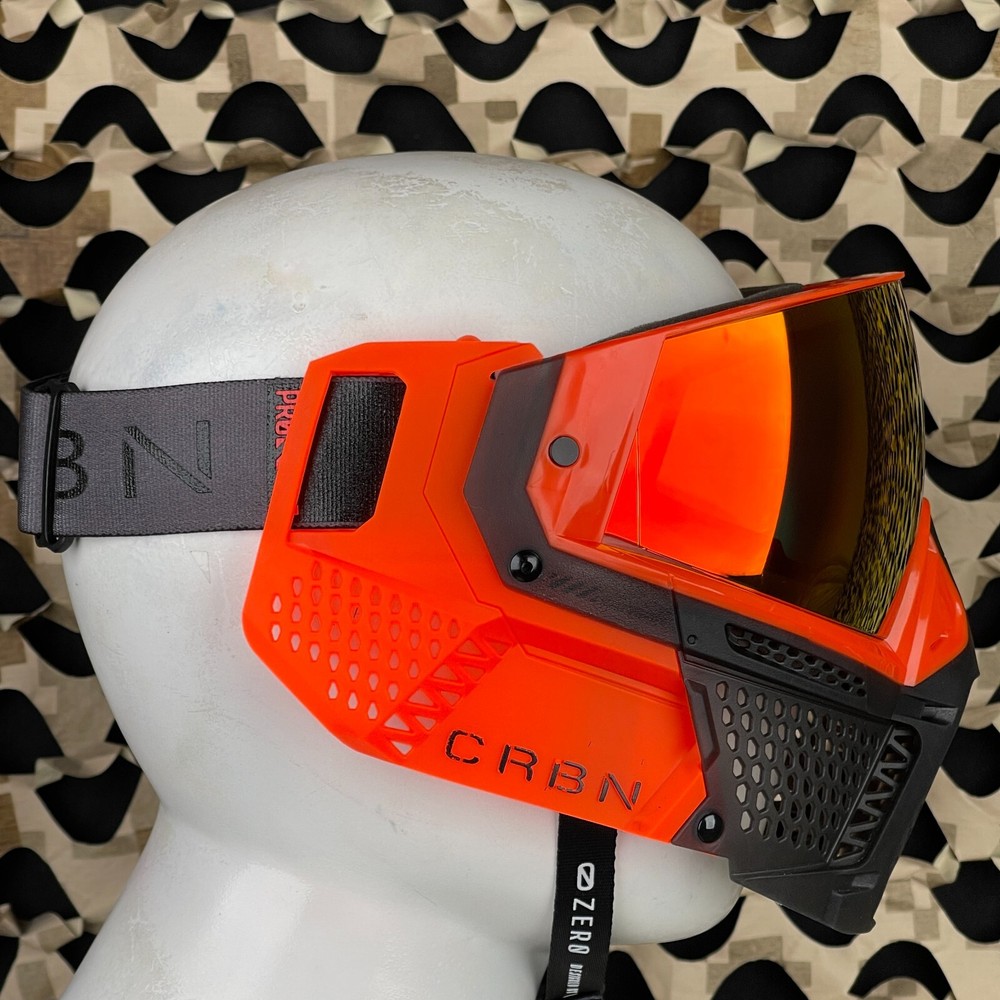 NEW Carbon CRBN Zero Pro Paintball Mask (Less Coverage) - Blaze - Red Mirror