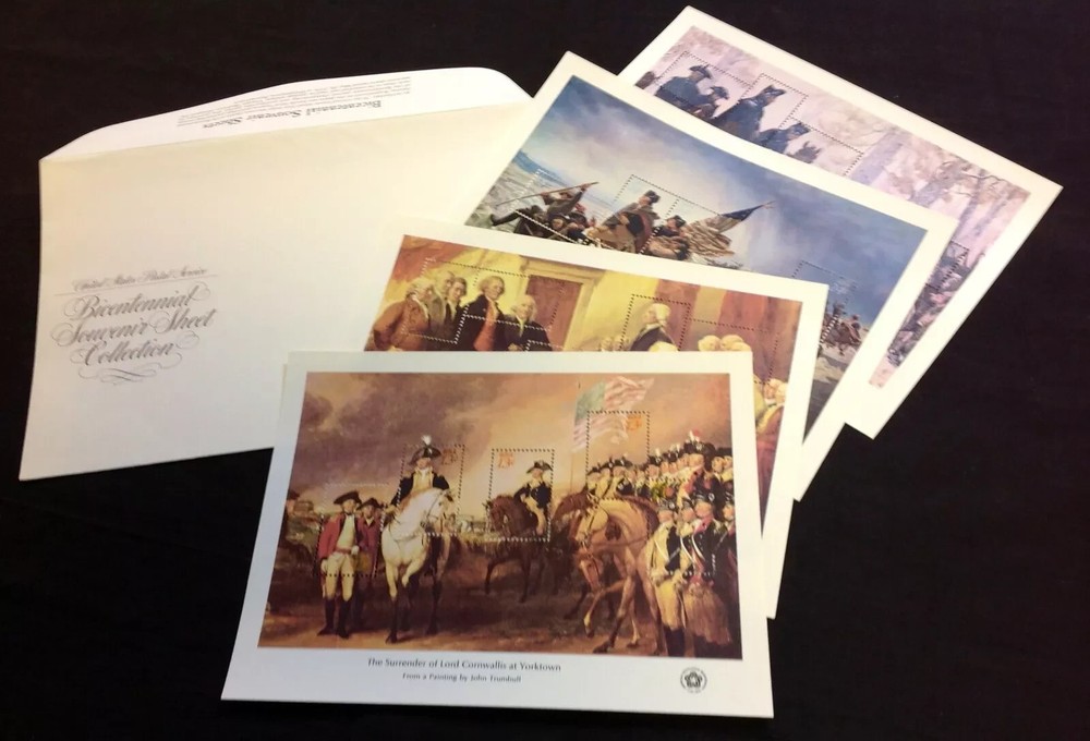 US SC#1686-89 4 Bicentennial Souvenir Sheets