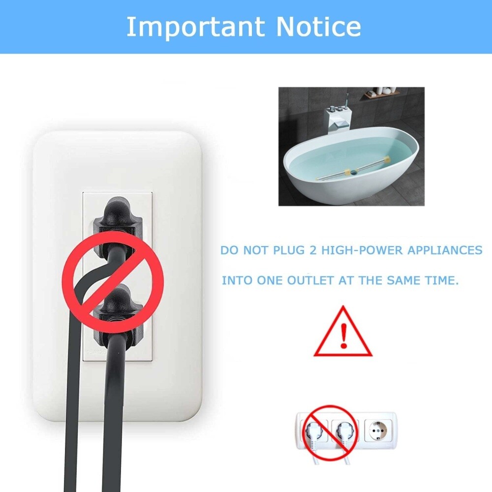 1500W Immersion Heater, Portable Electric Water Heater Fast Heating for Buckets