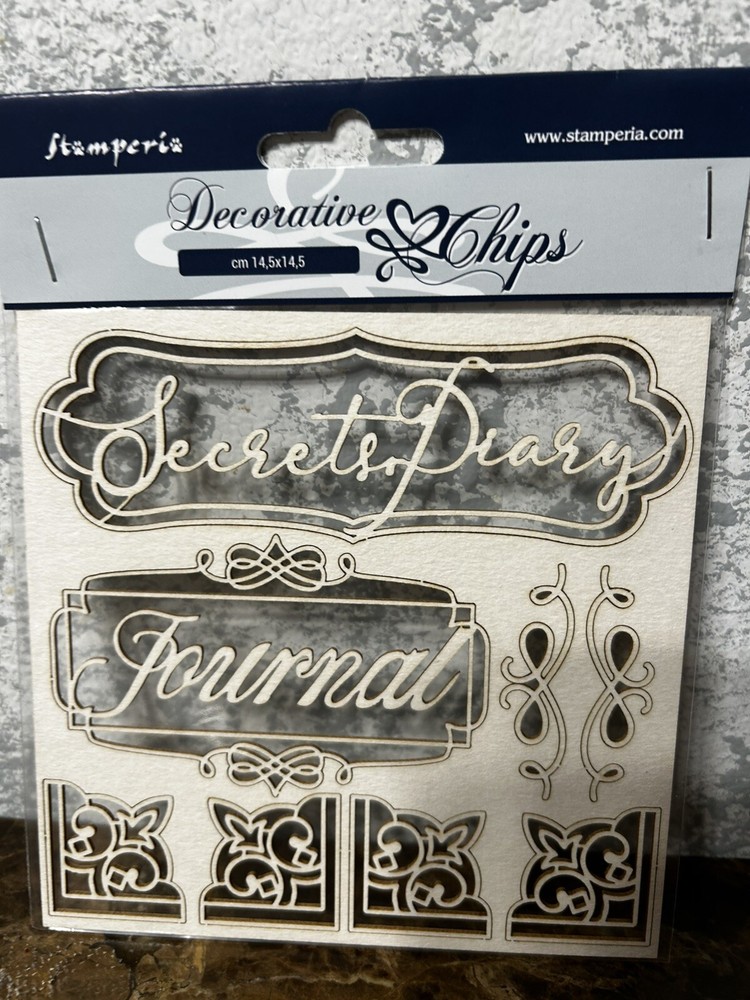 Stamperia Decorative chips light chipboard