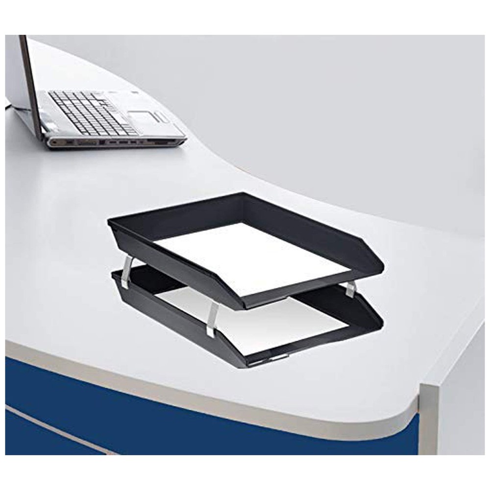 Facility 2 Tier Letter Tray Front Load Letter Size/A4 Desktop File Organizer ...