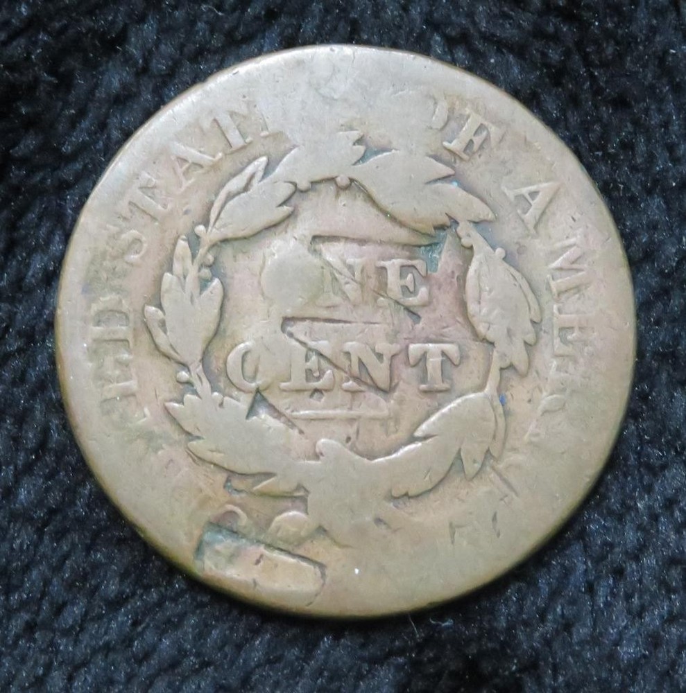 1826 Large Cent * Counter Stamped WAD * 5918