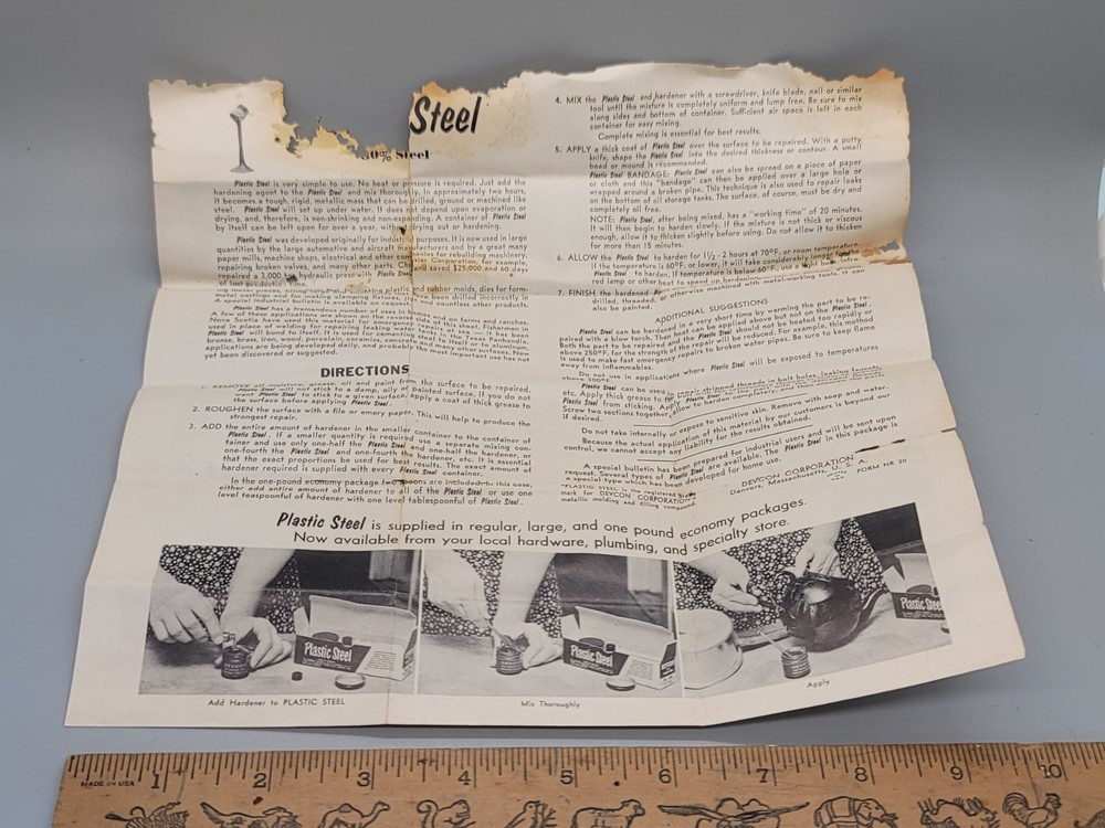 Vintage Devcon Plastic Steel Putty with Original Box