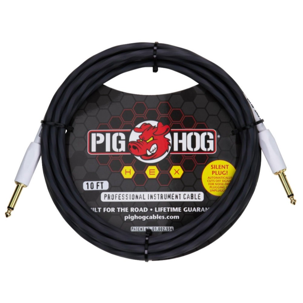 Pig Hog PHSH10GR Hex Series Silent Cable 10' - Grey