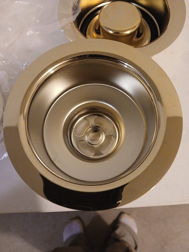Brass Colored Basket Strainer With Brass Colored Garbage Disposal Trim Kit