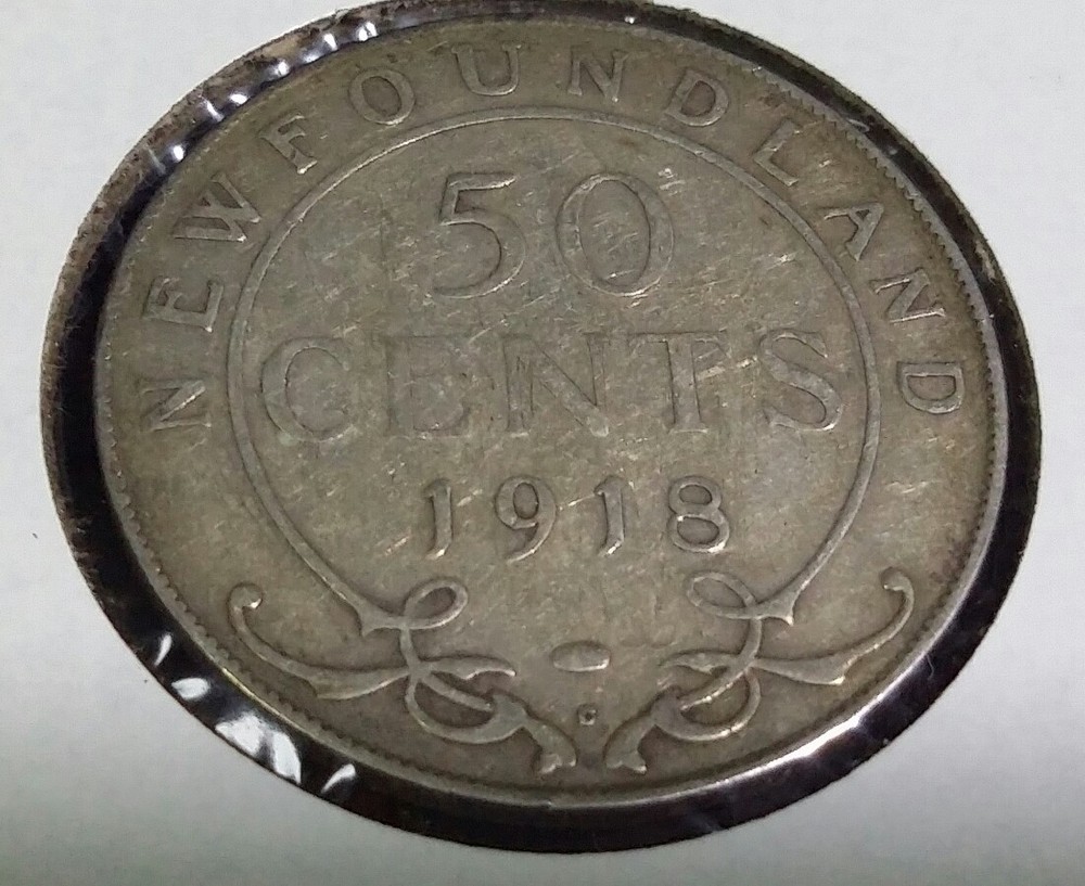 1918 Newfoundland 50 Cents silver