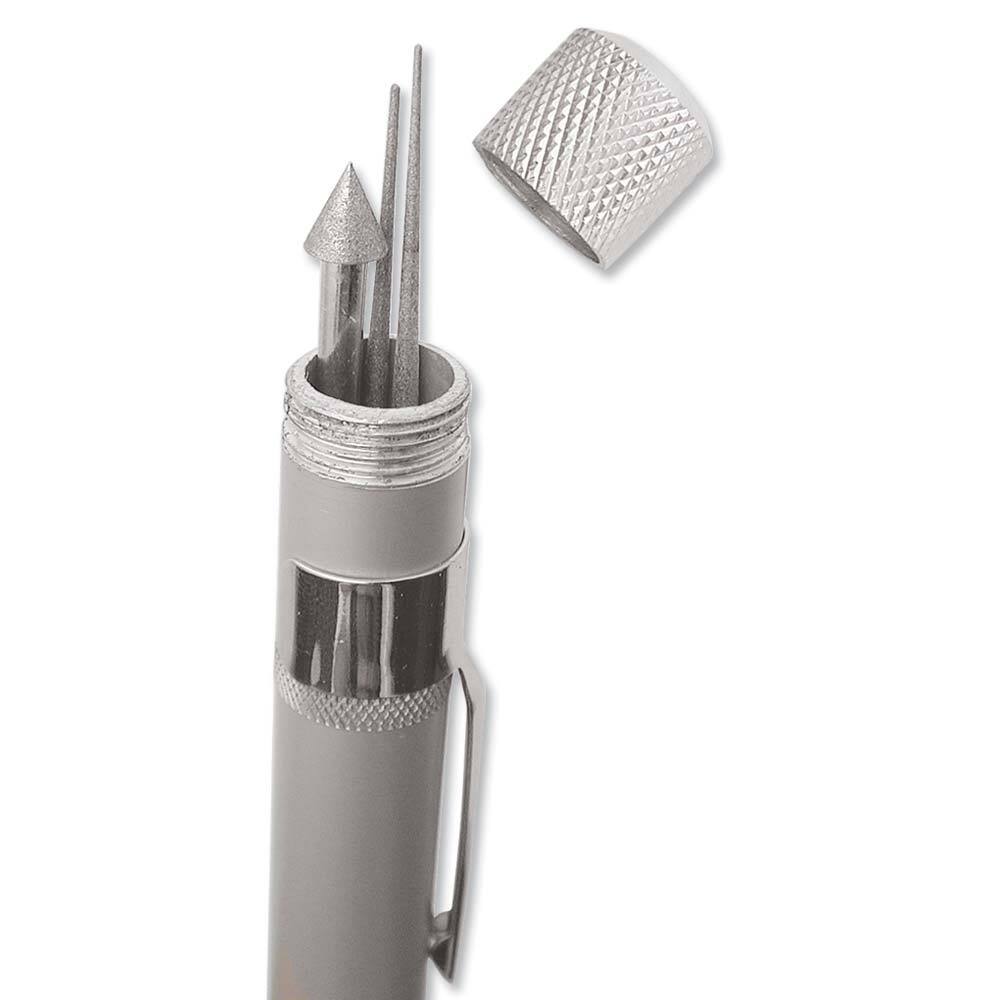 Versatile diamond tip bead reamer set w/ storage in the handle
