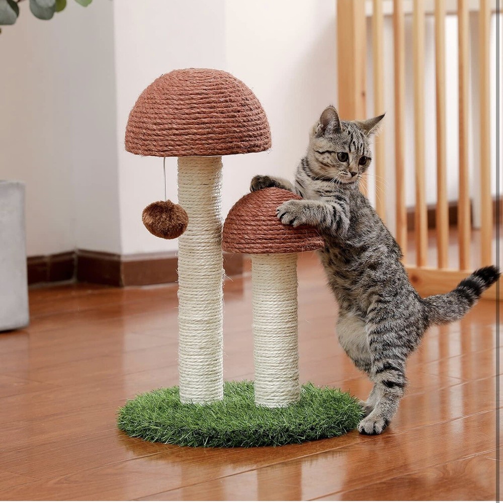 Cat Scratching Post, Mushroom Tall Cat Scratcher Featuring