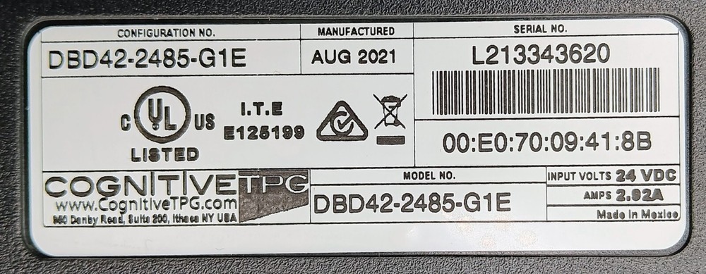 Cognitive Solutions Advantage DLX Direct Thermal Barcode Printer DBD42-2485-G1E