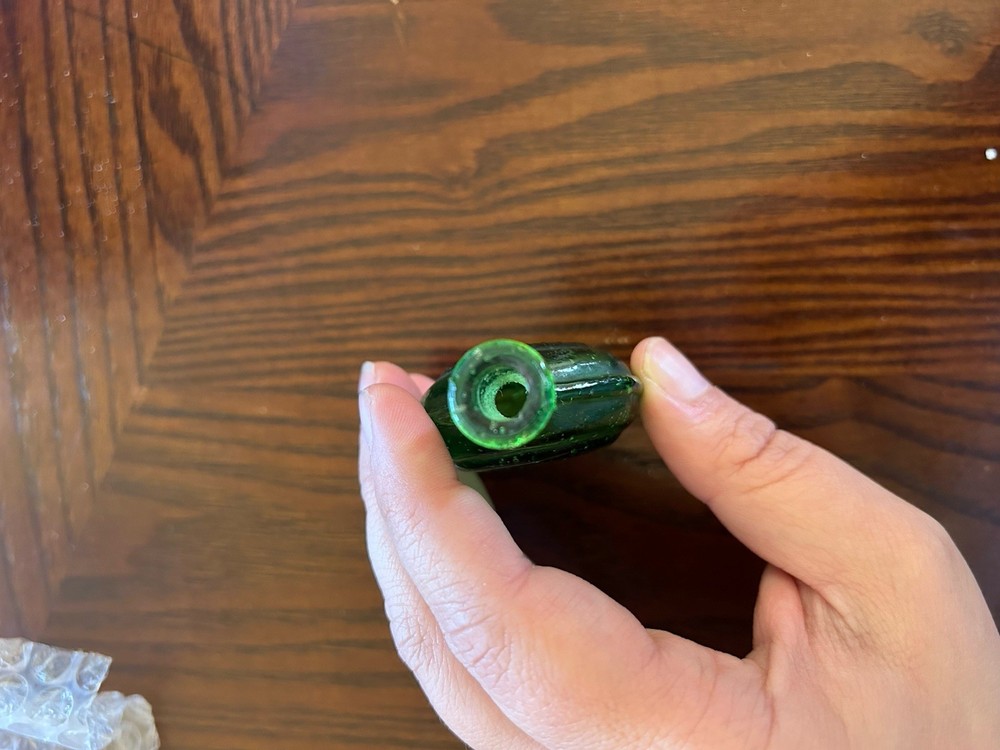 3" Antique Bottle Benjamin Franklin Green