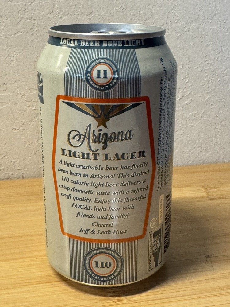 Arizona Light Lager - Huss Brewing - Empty Beer Can Bottom Opened
