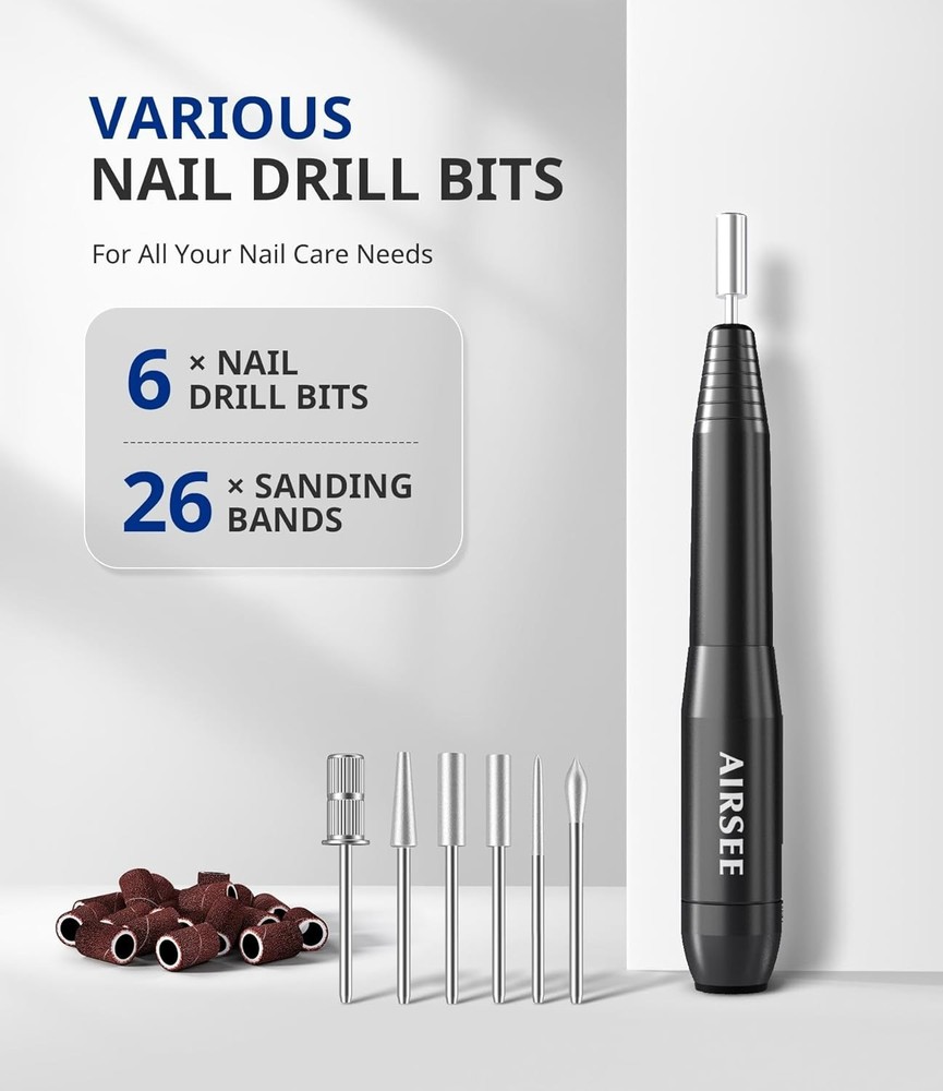 Studio Basic Electric Nail Drill, USB Portable Nail E File Machine for Profes...