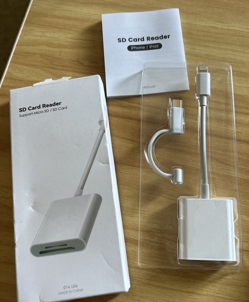 SD Card Reader for iPhone iPad USB-C Dual  Connector Support SD / SD Card