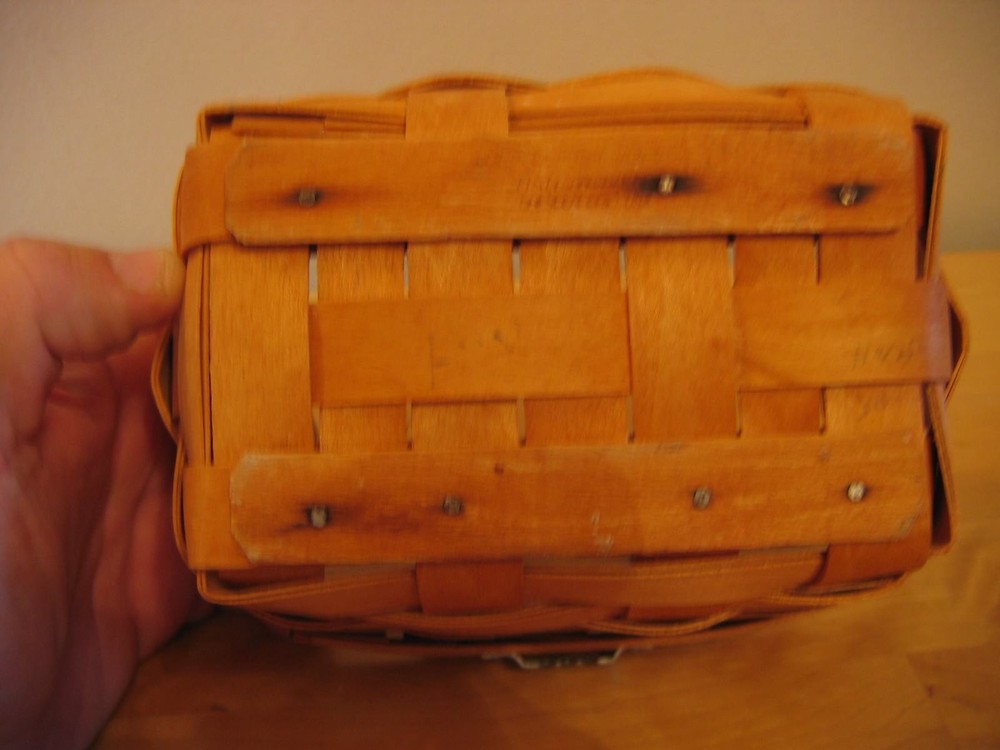 LONGABERGER Small Deep Basket with Leather Handle