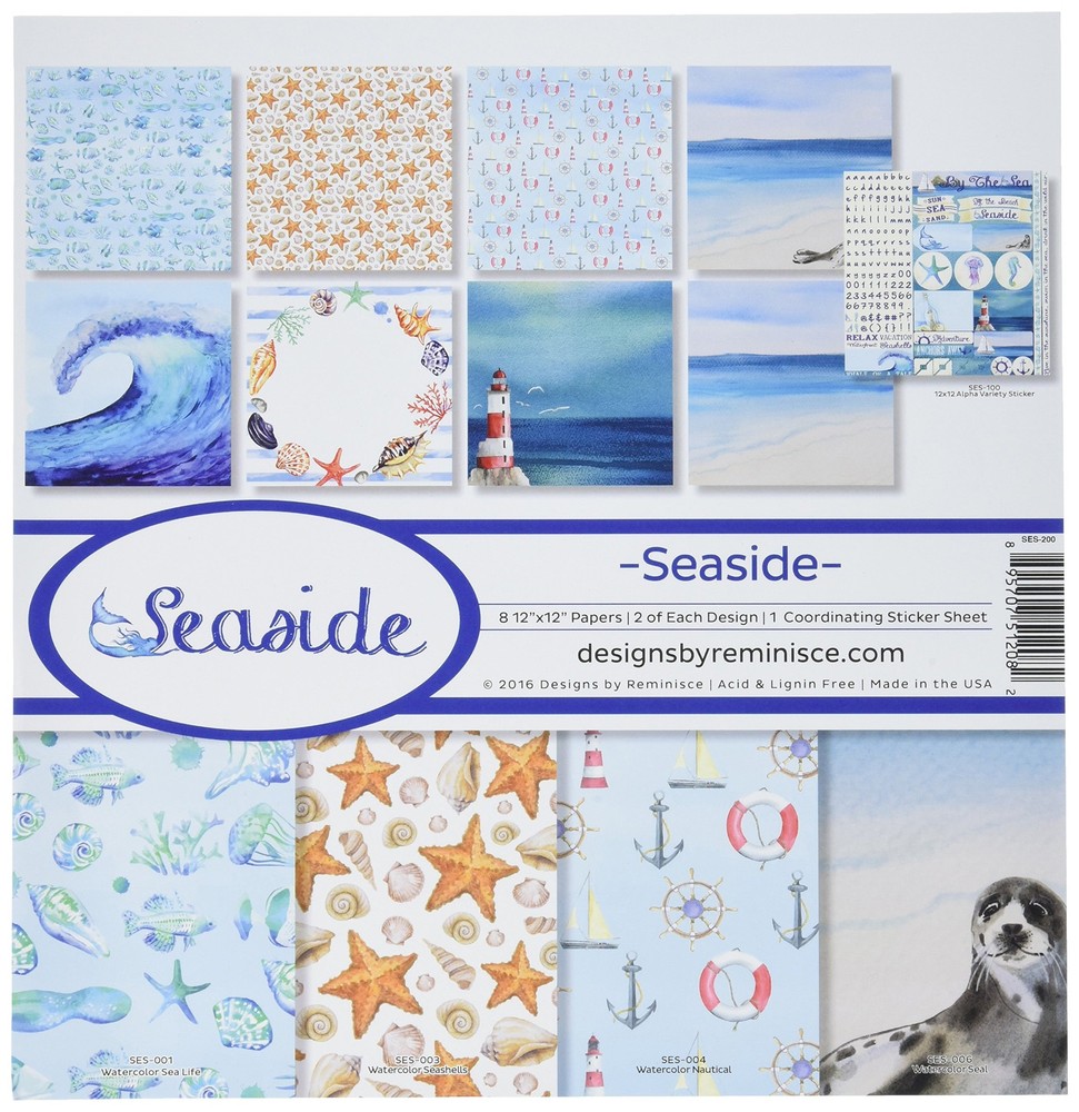 Seaside Collection , Multicolor, 12" by 12", SES200