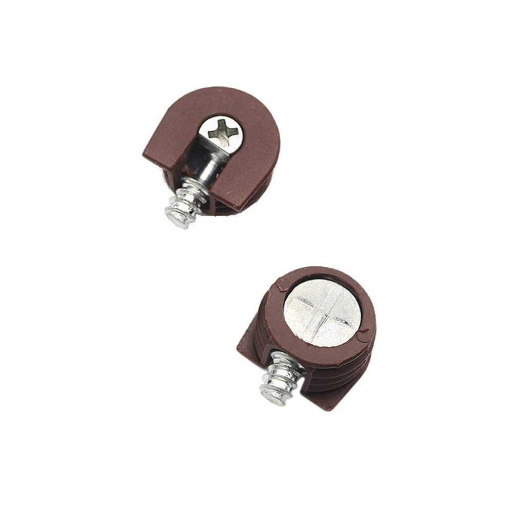 20 Pieces Thread Cam Lock Shelf Support Pin Cabinet Brown
