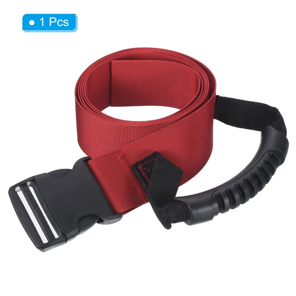 Carrying Strap with Handle, Adjustable Nylon Belt for Moving Lifting Boxes, Red