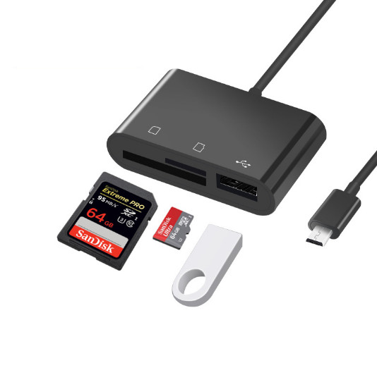 Multifunctional Memory Card Reader 3 in 1 Micro-USB TF SD Card OTG Card Reader