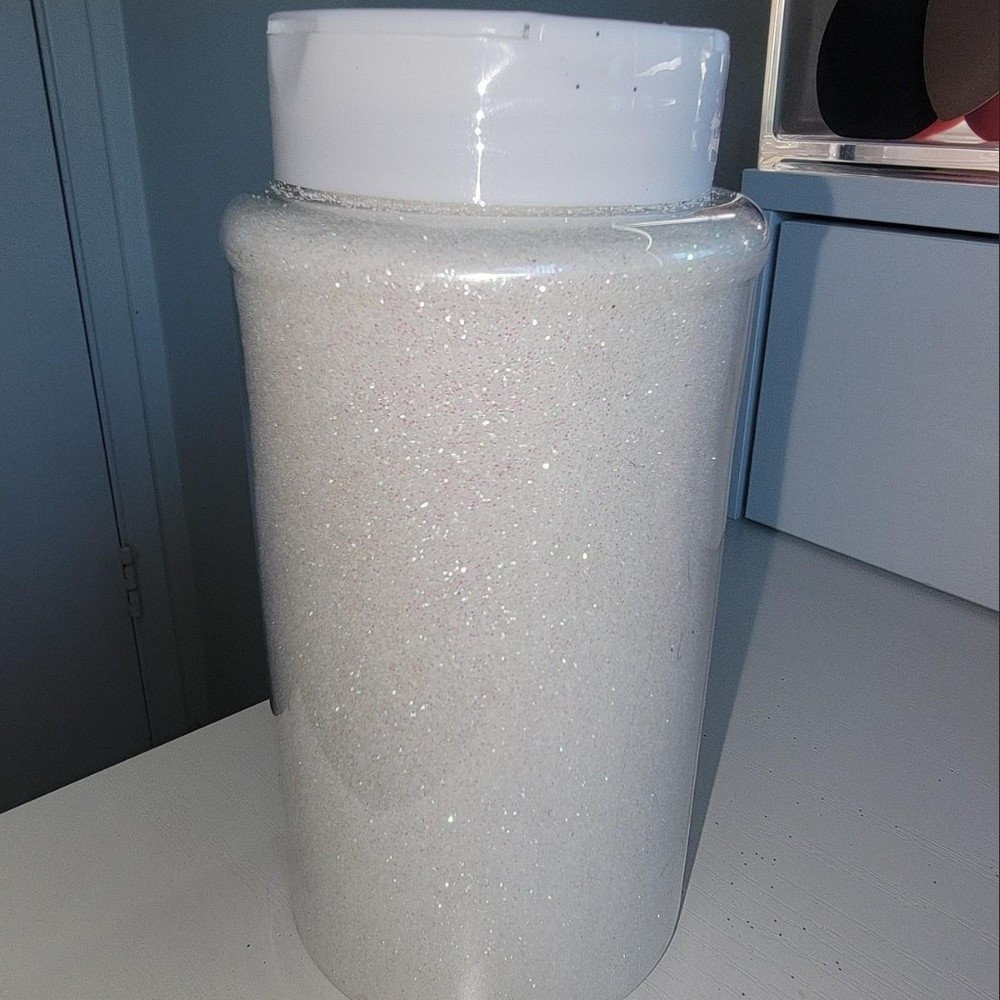 White Craft fine Glitter Large Plastic Jar