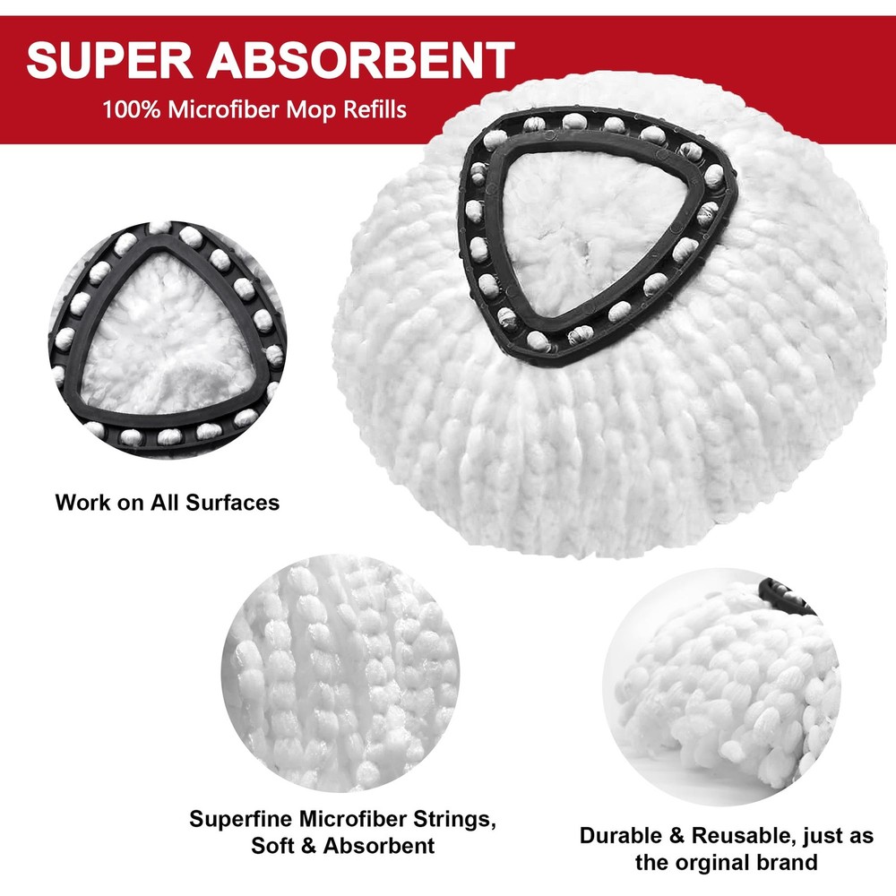Mop Replacement Heads for O-Ceda Mop Replace Head EasyWrin Spin Mop Heads