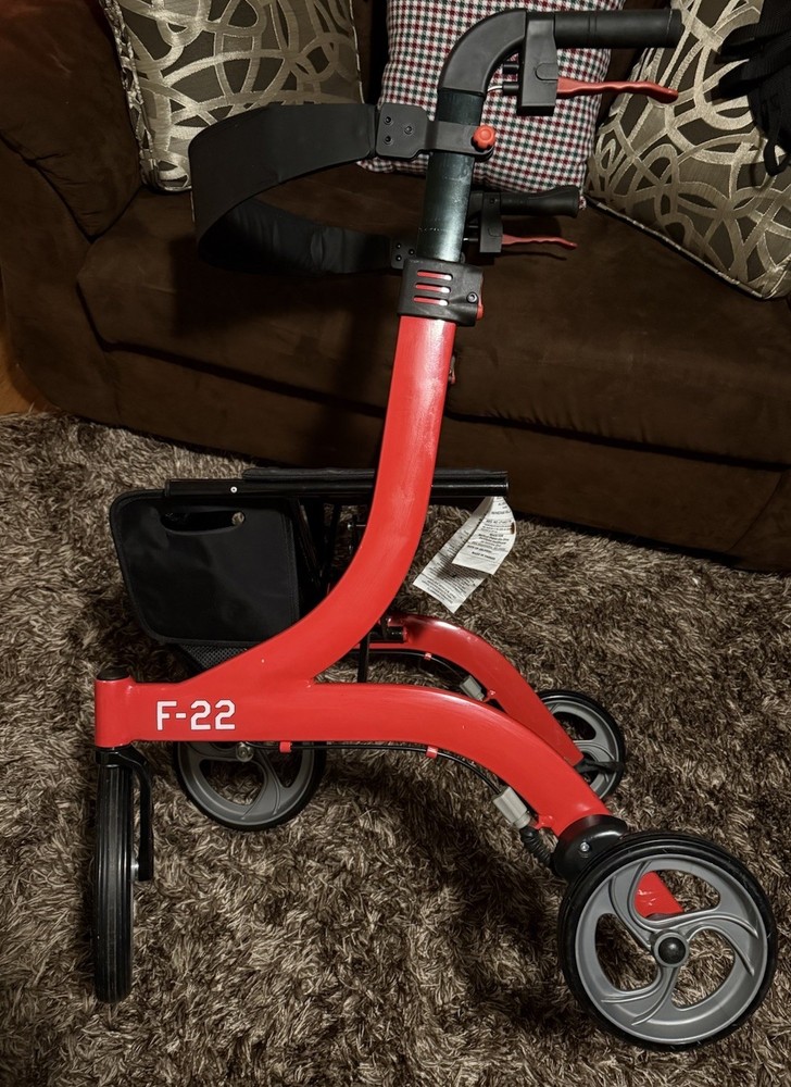 Drive, Nitro Euro Style Rollator Rolling Walker, Fire Engine Red